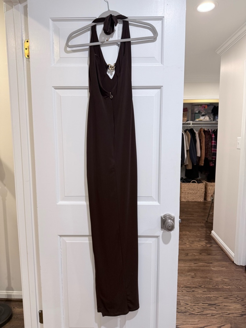 Nookie Brown Halter Maxi Dress Size Small - Picture 10 of 12